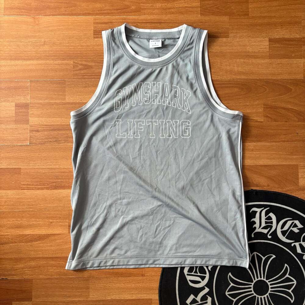 Gymshark "Lifting" Men's Collegiate Style Mesh Tank Top Grey Size S